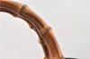 Authentic GUCCI Bamboo 2way Shoulder Hand Bag Leather 0000289 Black Junk 0973G