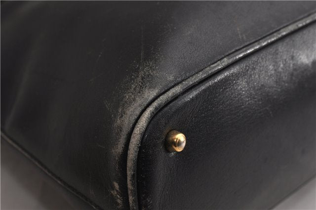 Authentic GUCCI Bamboo 2way Shoulder Hand Bag Leather 0000289 Black Junk 0973G