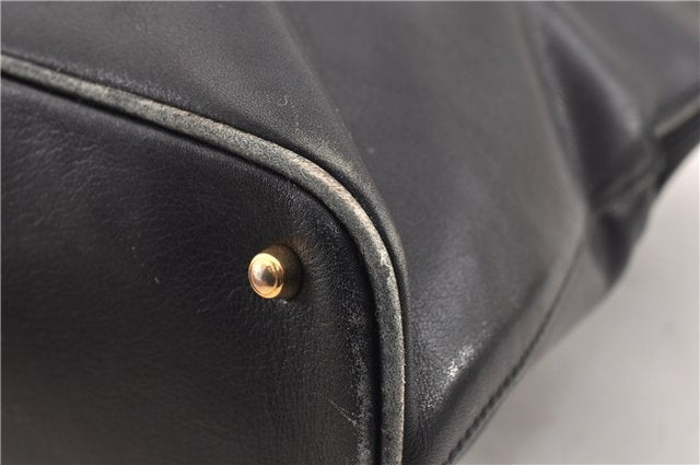 Authentic GUCCI Bamboo 2way Shoulder Hand Bag Leather 0000289 Black Junk 0973G