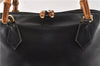 Authentic GUCCI Bamboo 2way Shoulder Hand Bag Leather 0000289 Black Junk 0973G