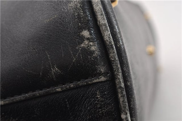 Authentic GUCCI Bamboo 2way Shoulder Hand Bag Leather 0000289 Black Junk 0973G