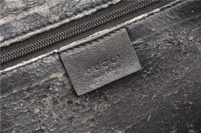 Authentic GUCCI Bamboo 2way Shoulder Hand Bag Leather 0000289 Black Junk 0973G