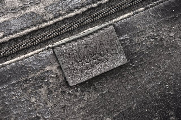 Authentic GUCCI Bamboo 2way Shoulder Hand Bag Leather 0000289 Black Junk 0973G