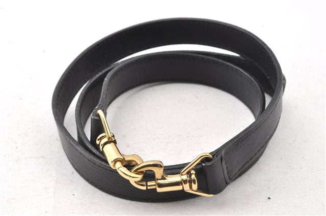 Authentic GUCCI Bamboo 2way Shoulder Hand Bag Leather 0000289 Black Junk 0973G