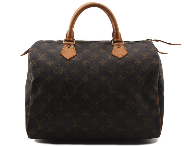 Authentic Louis Vuitton Monogram Speedy 30 Hand Boston Bag M41526 LV 0976F