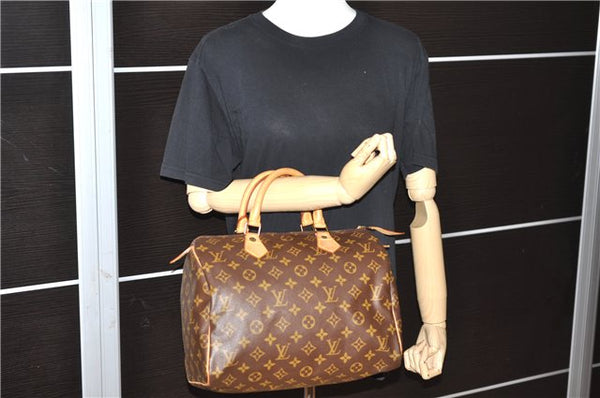 Authentic Louis Vuitton Monogram Speedy 30 Hand Boston Bag M41526 LV 0976F