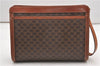 Authentic CELINE Macadam Blason Pattern Clutch Hand Bag PVC Leather Brown 0976G