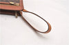 Authentic CELINE Macadam Blason Pattern Clutch Hand Bag PVC Leather Brown 0976G