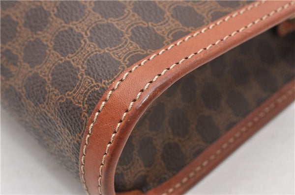 Authentic CELINE Macadam Blason Pattern Clutch Hand Bag PVC Leather Brown 0976G