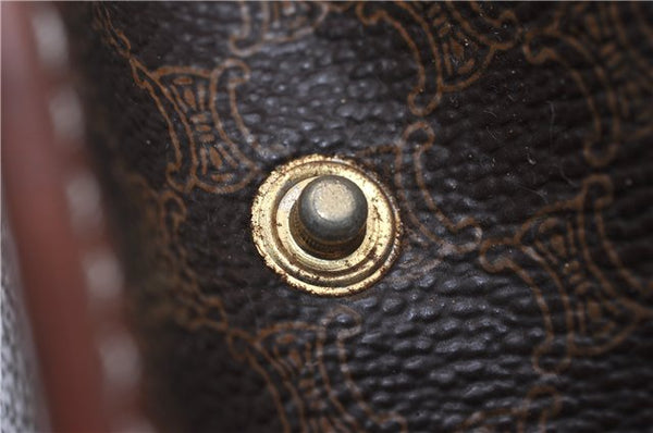 Authentic CELINE Macadam Blason Pattern Clutch Hand Bag PVC Leather Brown 0976G