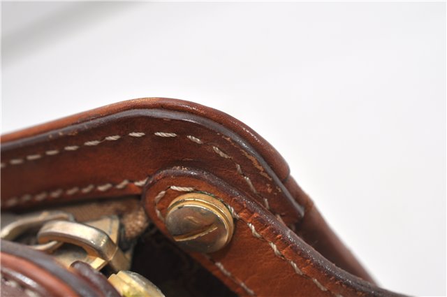 Authentic CELINE Macadam Blason Pattern Clutch Hand Bag PVC Leather Brown 0976G