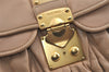 Authentic MIU MIU Matelasse Leather 2Way Shoulder Hand Bag Purse Beige 0976I