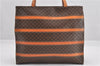 Authentic CELINE Macadam Blason Shoulder Tote Bag PVC Leather Brown 0977G