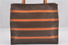 Authentic CELINE Macadam Blason Shoulder Tote Bag PVC Leather Brown 0977G