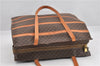 Authentic CELINE Macadam Blason Shoulder Tote Bag PVC Leather Brown 0977G