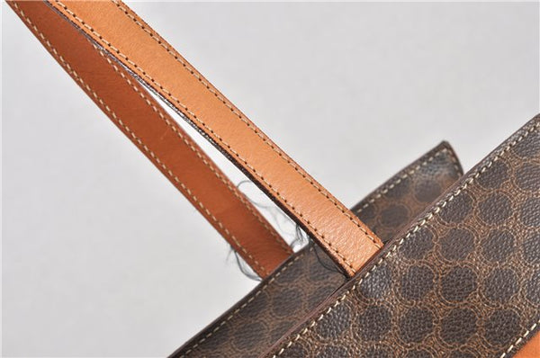 Authentic CELINE Macadam Blason Shoulder Tote Bag PVC Leather Brown 0977G