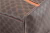 Authentic CELINE Macadam Blason Shoulder Tote Bag PVC Leather Brown 0977G