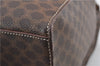 Authentic CELINE Macadam Blason Shoulder Tote Bag PVC Leather Brown 0977G