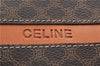 Authentic CELINE Macadam Blason Shoulder Tote Bag PVC Leather Brown 0977G