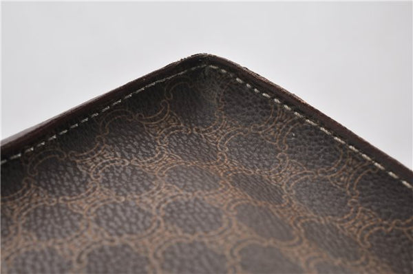 Authentic CELINE Macadam Blason Shoulder Tote Bag PVC Leather Brown 0977G