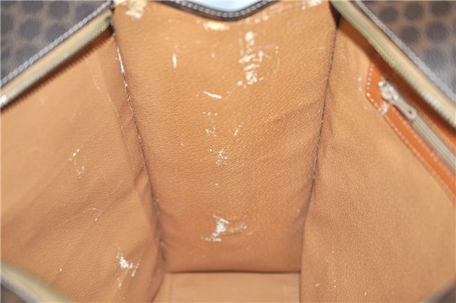 Authentic CELINE Macadam Blason Shoulder Tote Bag PVC Leather Brown 0977G