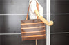 Authentic CELINE Macadam Blason Shoulder Tote Bag PVC Leather Brown 0977G