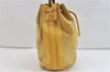 Authentic GUCCI Vintage Bamboo 2Way Shoulder Bag Suede Leather Yellow 0978D