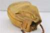 Authentic GUCCI Vintage Bamboo 2Way Shoulder Bag Suede Leather Yellow 0978D