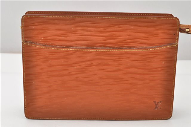 Authentic Louis Vuitton Epi Pochette Homme Clutch Hand Bag Brown M52528 LV 0978G
