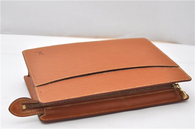 Authentic Louis Vuitton Epi Pochette Homme Clutch Hand Bag Brown M52528 LV 0978G