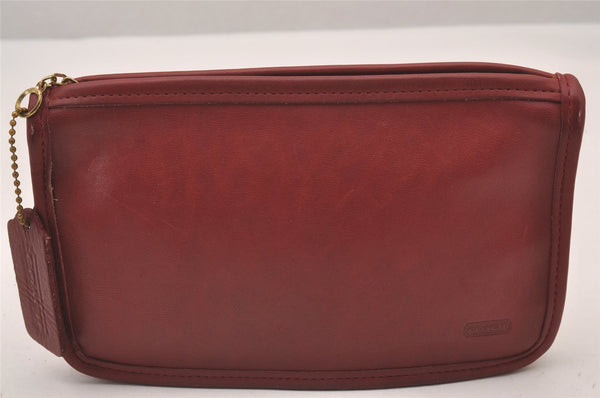 Authentic OLD COACH Vintage Pouch Purse Leather Red 0978I