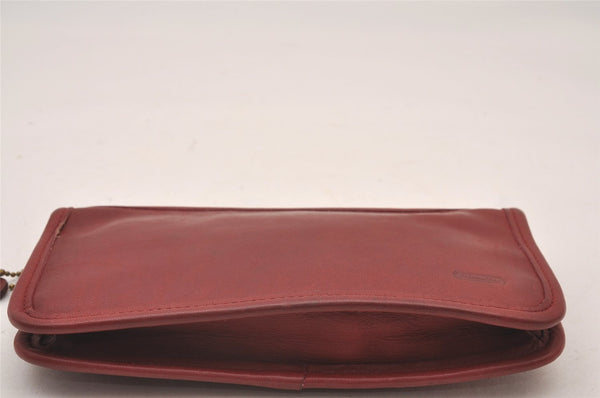 Authentic OLD COACH Vintage Pouch Purse Leather Red 0978I