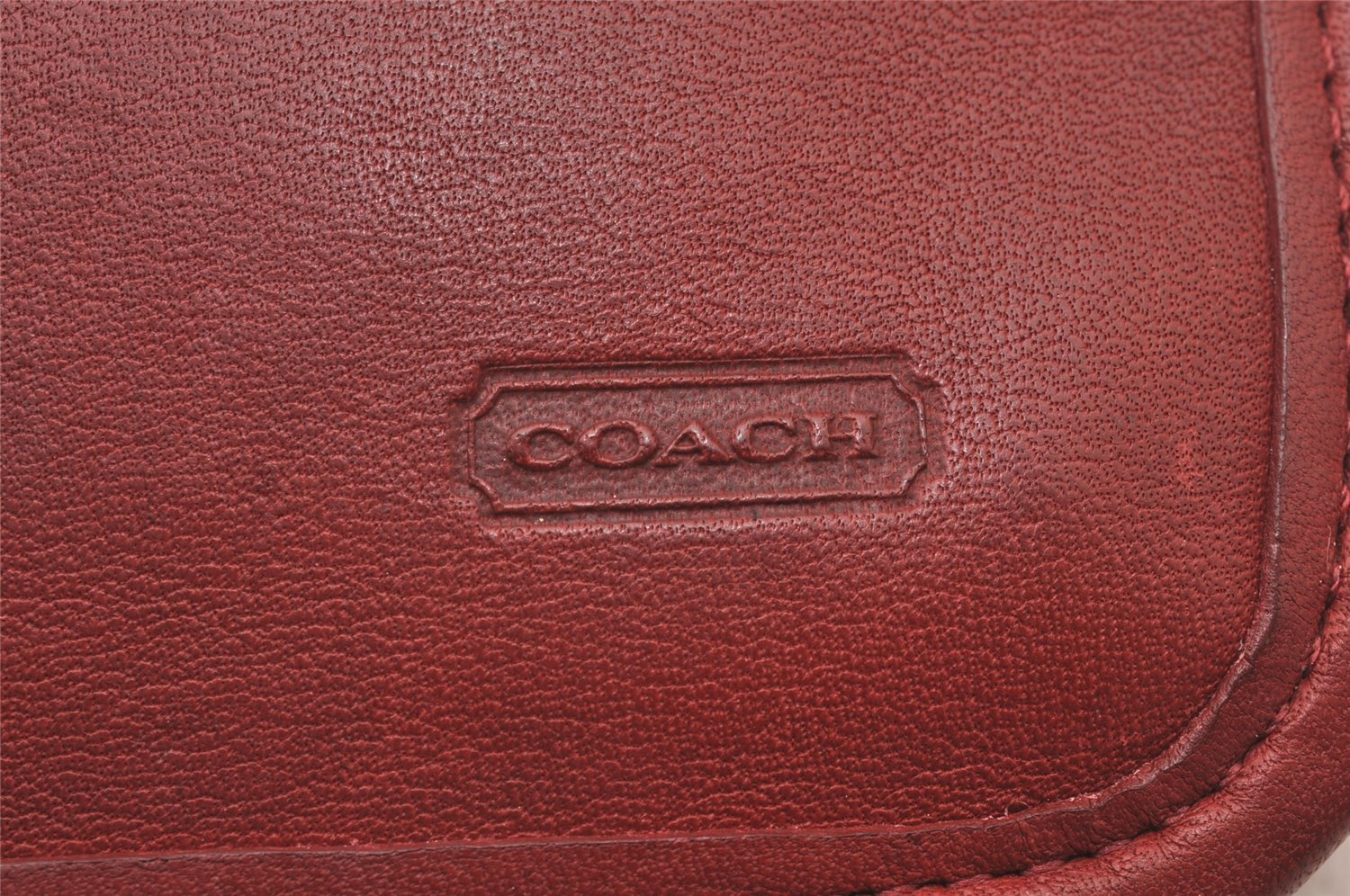 Authentic OLD COACH Vintage Pouch Purse Leather Red 0978I