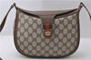 Auth GUCCI Web Sherry Line Shoulder Cross Body Bag GG PVC Leather Brown 0979D