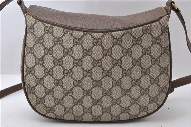 Auth GUCCI Web Sherry Line Shoulder Cross Body Bag GG PVC Leather Brown 0979D