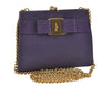 Authentic Salvatore Ferragamo Vara Shoulder Cross Body Bag Leather Purple 0979I