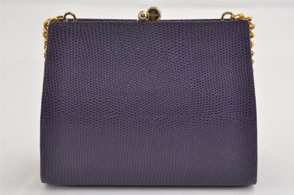 Authentic Salvatore Ferragamo Vara Shoulder Cross Body Bag Leather Purple 0979I