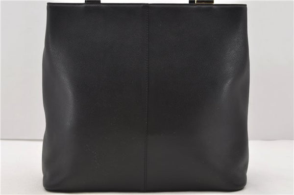 Authentic BURBERRY Vintage Leather Shoulder Tote Bag Black 0981D