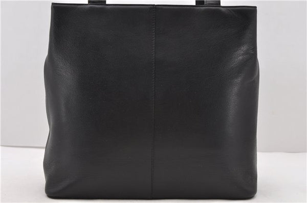 Authentic BURBERRY Vintage Leather Shoulder Tote Bag Black 0981D