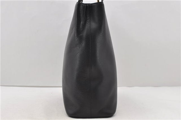 Authentic BURBERRY Vintage Leather Shoulder Tote Bag Black 0981D