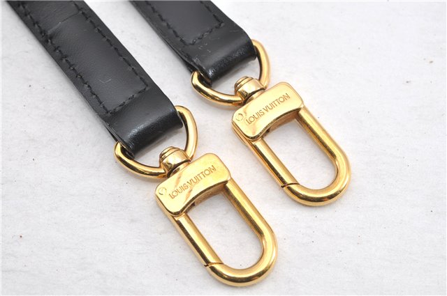 Authentic Louis Vuitton Leather Shoulder Strap Black 40.6-47.2