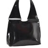Authentic GUCCI Vintage Shoulder Hand Bag Purse Enamel Black 0982G