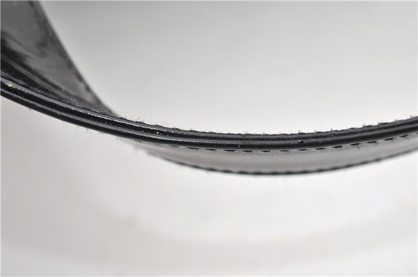 Authentic GUCCI Vintage Shoulder Hand Bag Purse Enamel Black 0982G