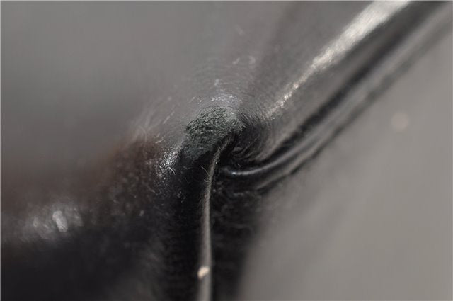 Authentic GUCCI Vintage Shoulder Hand Bag Purse Enamel Black 0982G