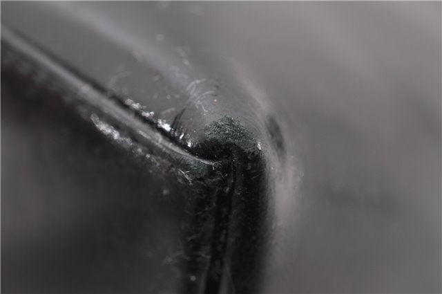 Authentic GUCCI Vintage Shoulder Hand Bag Purse Enamel Black 0982G