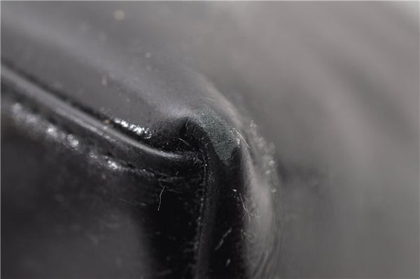 Authentic GUCCI Vintage Shoulder Hand Bag Purse Enamel Black 0982G