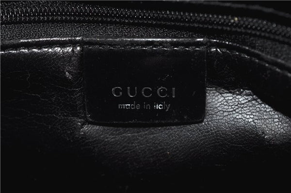 Authentic GUCCI Vintage Shoulder Hand Bag Purse Enamel Black 0982G