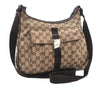 Authentic GUCCI Shoulder Cross Body Bag GG Canvas Leather 131211 Brown 0983G