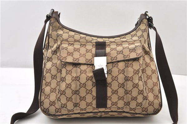 Authentic GUCCI Shoulder Cross Body Bag GG Canvas Leather 131211 Brown 0983G