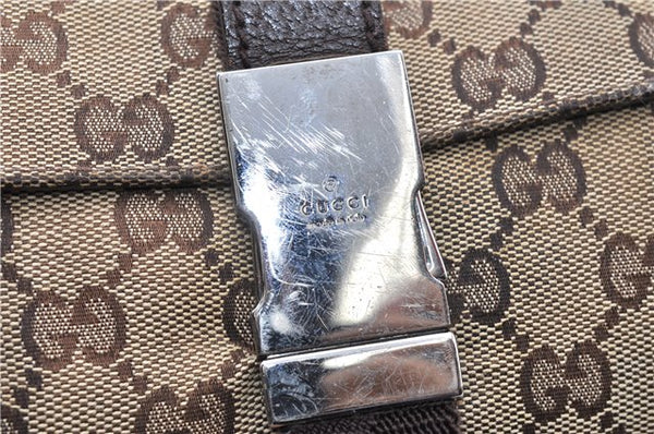 Authentic GUCCI Shoulder Cross Body Bag GG Canvas Leather 131211 Brown 0983G